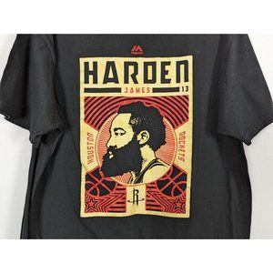 Majestic triple peak‎ Harden James 13 Houston Rockets short sleeve Tee Tshirt L